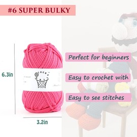 100g Yarn for Crocheting,Soft Yarn,Crochet Yarn,Nylon Cotton Acrylic Blend Yarn,Knitting Yarn for Dolls,Basket,Bags,Hats,Blankets(Rose Red)