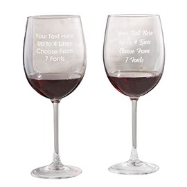Personalization Universe Engraved Message Red Wine Glass