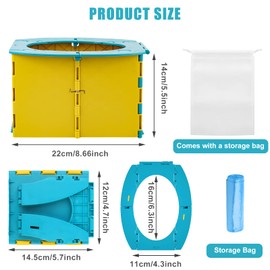 Children's Toilet Potty for On the Go Camping Toilet Foldable: Travel Potty, Foldable Toilet Seat Children, Potty Baby, Travel Toilet Children for Car, Outdoor and Indoor for Children 12-36 Months