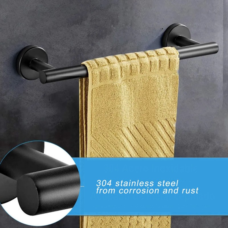 Bathroom Stainless Steel Towel Rack 7 Piece Set Rustproof Colorfast