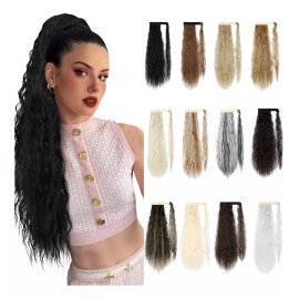 Xbwig Coleta Postiza Ondular Cola Caballo Natural Extensiones 61cm