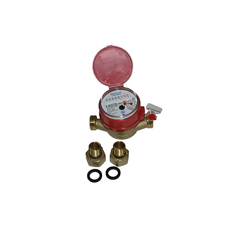 Single-Jet Hot Water Meter 1/2" BSP (15mm)