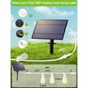 Larkvue 96FT(2x48FT) Solar Outdoor String Lights with Remote & Timer,