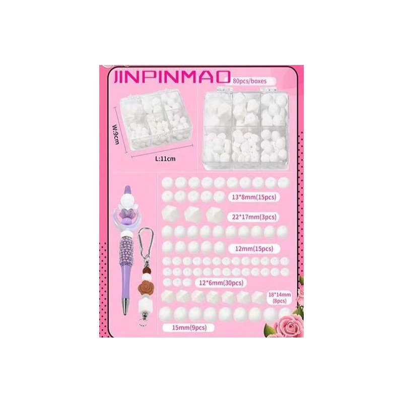 【B170】 Beads for DIY Projects: 15mm Round, Mixed Color, 30Qty