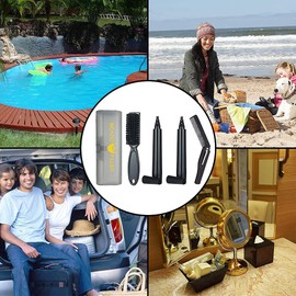 2PCS Black Beard Pencil Filler for Men, Beard Filling Pen Kit - WaterProof, Long Lasting Coverage & Natural Looking -Easy Carry Plastic box-Beard Brush and Folding Comb Included