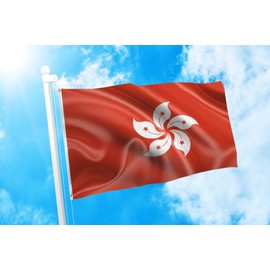 DMSE Hong Kong Special Administrative Region of The People's Republic of China Flag 2X3 Ft Foot 100% Polyester 100D Flag UV Resistant