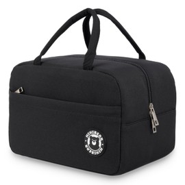 HIHIBEAR Cool Bag 9 L, Lunch Bag Insulated Cool Bag Foldable Lunch Bag Portable Lunch Bag Work Travel Office Picnic (Black, 9L)