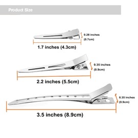 40Pcs Stainless Steel Duckbill Mouth Clips Alligator Clips,ZANZER Metal Duck Billed Silver Hair Curl Clips for Styling Sectioning with Case for Women Long Hair Roller,Salon,Bows DIY (40)