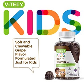 Viteey Gomitas Hierro Niños Vitamina Apoya Energía Formulación Células Sanguíneas Suplementos Anemia Constructor Sangre Gluten Gelatina Omg Sabor Uva