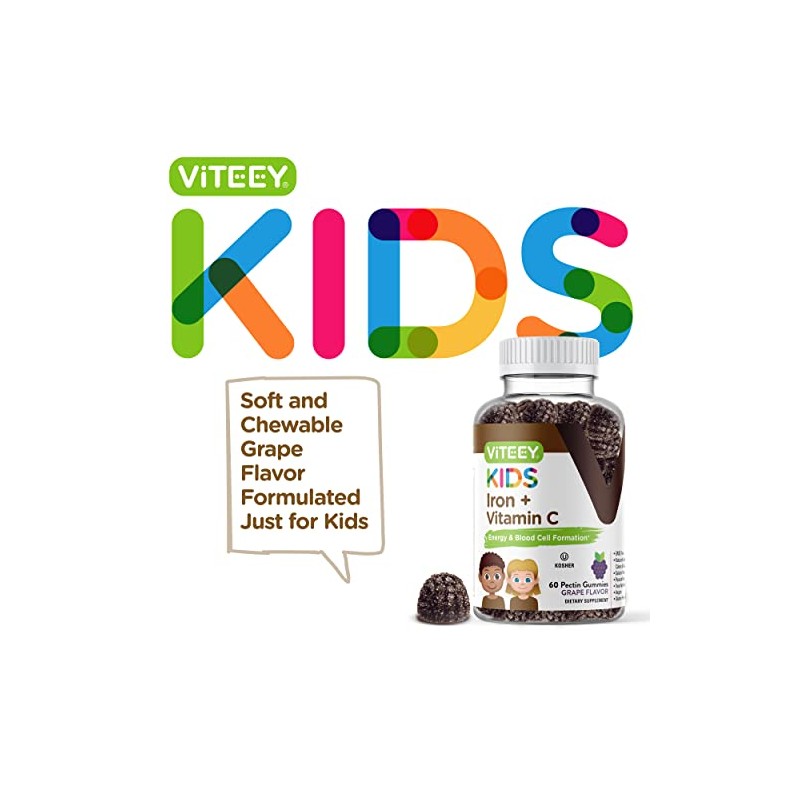 Viteey Gomitas Hierro Niños Vitamina Apoya Energía Formulación Células Sanguíneas