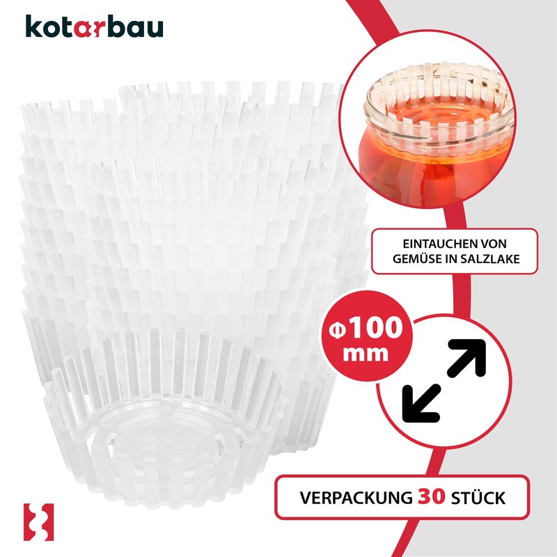 KOTARBAU® Set of 30 Fermentation Weight for Preserving Jars, Diameter