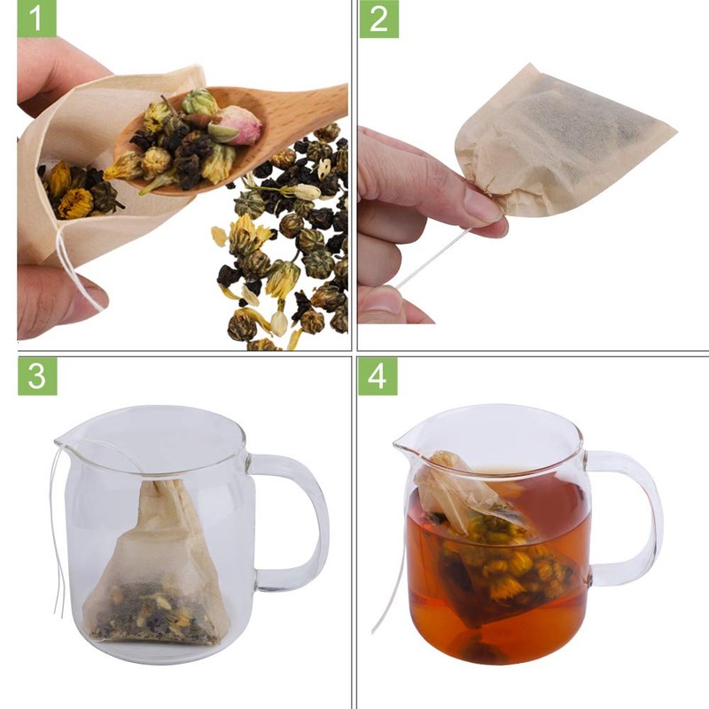 Aksuaple Eco-Fil Disposable Tea Filter Bags for Loose Tea, Wood
