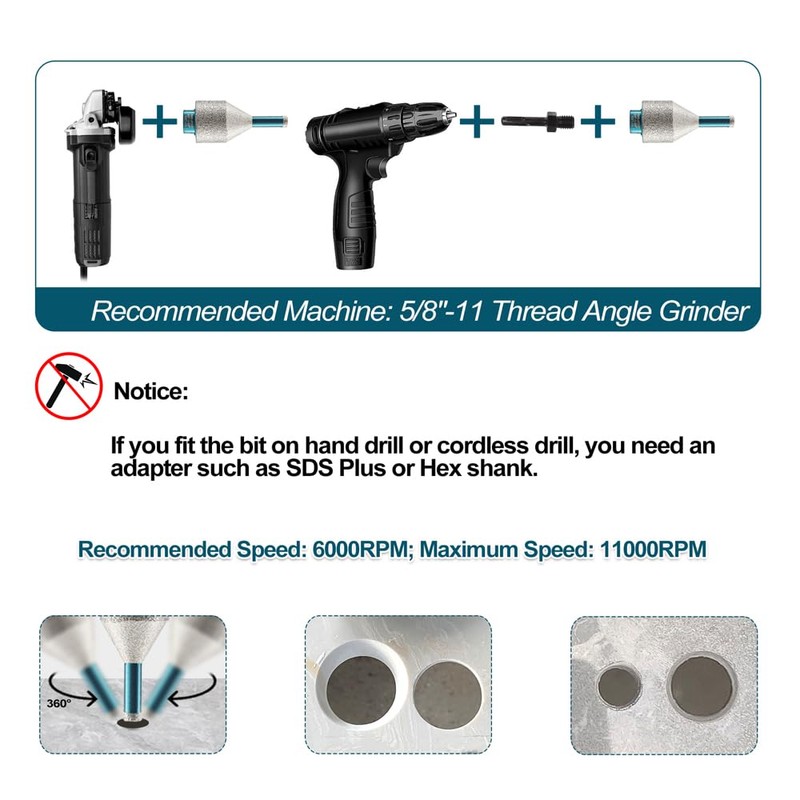 Diamond Finger Milling Bit 20-50mm Tile Drill Bit for Drilling