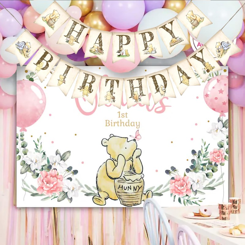 Classic Winnie Happy Birthday Banner - Adorable Party Decoration Supplies