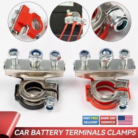 Unbranded 2Pcs Auto Battery Terminal Quick Connector Cables Clamps 3Way Positive Negative