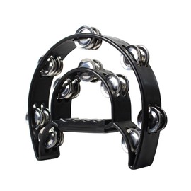Tambourine, Half Moon Hand Tambourine, Half Moon Shape Bell Ring, Half Moon Tambourine, Double Row Jingles Tambourine, Half Moon Tambourine, for Dance Party Games Church Singing Accompaniment