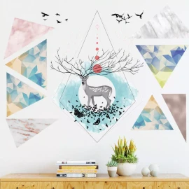 DaraBaby Vinil Decorativo Pintura Estilo Nórdico Venado Sala Hogar