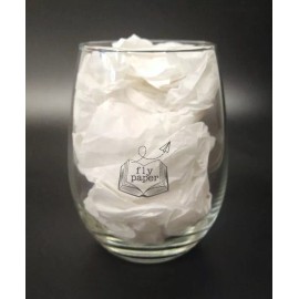 Libbey Novelty Stemless Wine Glass Book Club Gift "Behind Every Successful Woman is .."