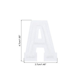 MECCANIXITY Letters a Patches White Iron-On Letters a Patch Sew Embroidered Applique Patches 4.7cm/1.85 Inch Hot Melt Adhesive Process for Clothing Repair Backpack Jean,Pack of 9