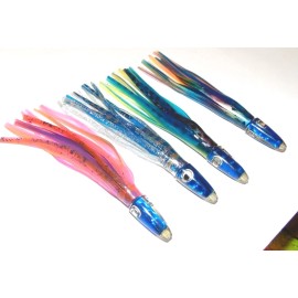 Extreme Fishing Saltwater Fishing Trolling Lure Dorado Wahoo Mahi ONO Tuna Billfish 5" Dart Head - 5 Pack Mix