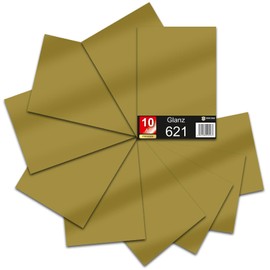 621/631 DIN A4 Sheet 30 x 21 cm 621/631 Plotter Film Vinyl Car Film (091 Gold, Set of 10 Gloss)