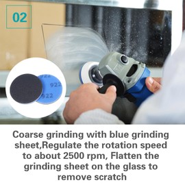 UerGlass Glass Repair Kit Grinding Polishing Abrasive Disc Mesh Net Sanding Pads Kit for Glass Scratch Removal 3 inch 3Pcs/Pack