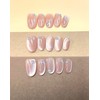 Summer Cats eye Oval Press On Nails Short. Pink short