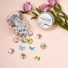 Pandahall 1Box/50Pieces Butterfly Printed Glass Cabochons Flatback Half Round Dome