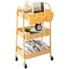 danpinera 3-Tier Rolling Cart, Metal Rolling Storage Cart with Lockable