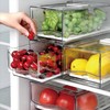 2 Pack Fruit Storage Containers for Fridge with Drain Board,