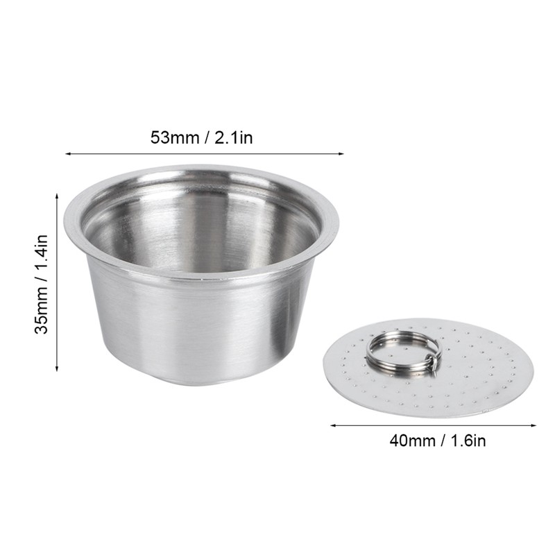 Stainless Steel Reusable Refillable Coffee Capsule Cup Fit for Dolce