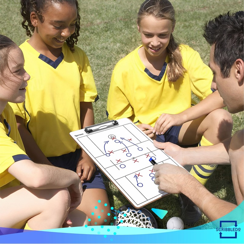 Scribbledo Lacrosse Dry Erase Board for Coaches 15x9 Inch Lacrosse