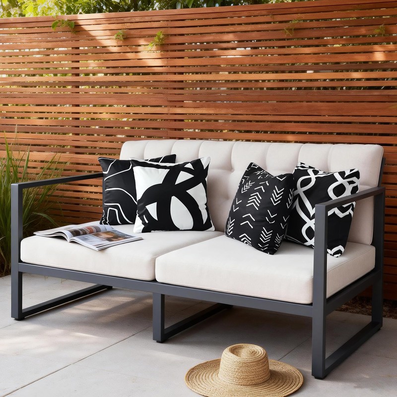 QoBexim Abstract Lines Outdoor Waterproof Pillow Covers 18x18 Inch, 2