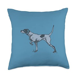 Art from the South Topical Design English Pointer English Pointer in Blue Throw Pillow, 18x18, Multicolor