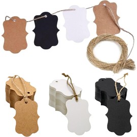400 Piezas Etiquetas, Etiquetas Para Ropa, Etiquetas Personalizadas, Flexibilidad y Versatilidad Para Cualquier Proyecto, Ideal Para Bodas, Regalos y Artesanías(Negro, Blanco y Marrón)