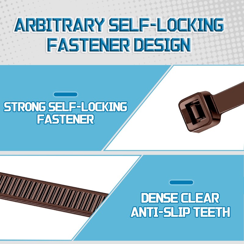 WALWAL 8 inch Cable Ties, Easy-Use Cable Management for Home,