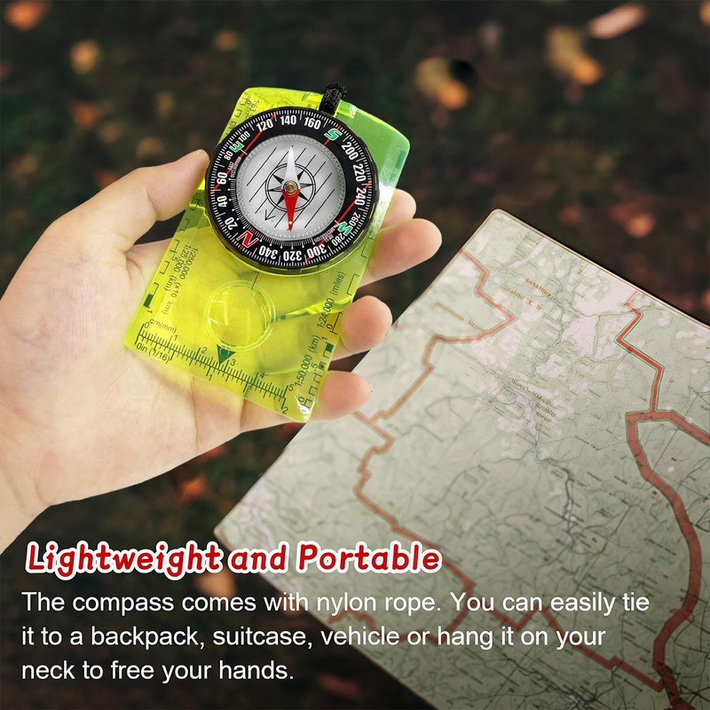 Flintronic 4Pcs Navigation Compass, Multifunctional Hiking Compass, Waterproof Pocket Compass