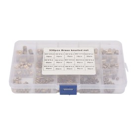 330pcs M2 M3 M4 M5 Brass Insert Nut Isolation Column Knurl Insert Nut Kit