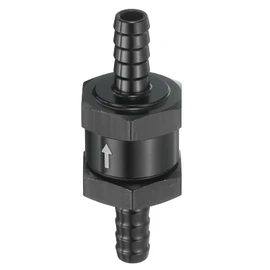 uxcell 8mm (5/16") Fuel Check Valve, Non-Return One Way Hose Check Valve, Aluminum Alloy Control Accessories for Petrol, Diesel, Gas, Oil, Air, Water, Black