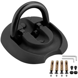 Anbte Security Ground Anchor, Floor or Wall Anchor for Securing Motorcycles, Bicycles, Scooters, Heavy Duty Alloy Steel Ground Anchor Foldable Permanent Locking Point, Black