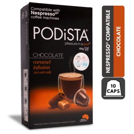 Hot Chocolate Nespresso Compatible Capsules Hot Cocoa Pods - Caramel Infusion - 10 Pod Package