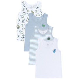 Chicco Boys' Cotton Undershirt Set (Pack of 4), multi-coloured