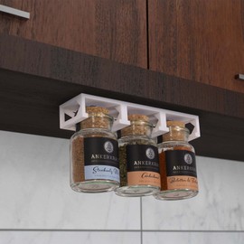 Mobilefox Spice Rack Base Cabinet Holder Suitable for 3 Ankerkraut Cork Jars White