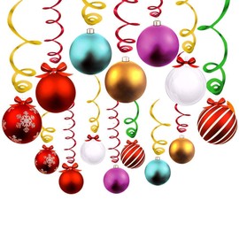 Cocobee Christmas Decorations Ceiling Hanging Swirl Decorations Spiral Streamers for Home Shopping Mall Christmas Holiday Decoration Xmas Decorations