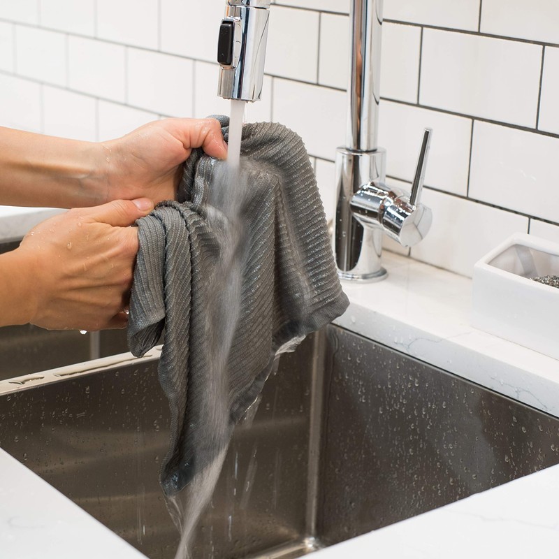 Now Designs Ripple Dishcloth, London Grey, Set of 6