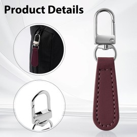 Deoward Zipper Pull Replacement Leather Handle Detachable Zipper Repair Tab for Luggage, Backpacks, Suitcases, Jackets, Purses, Handbags (8 PCS)