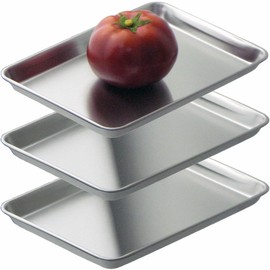 Nagao Bat Cooking Preparation Tray, Set of 3, 8.5 x 5.9 inches (21.5 x 15 cm), Shallow Type, Dishwasher Safe, Stainless Steel, Tsubamesanjo, Made in Japan, Frying, Tempura, Kitchen, Cooking Bat,