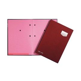 Pagna Signature Folder Deluxe 10-Piece with Expandable High Quality Plastic Back Cover Pink Blotting Paper