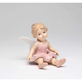 Cosmos Gifts Fine Porcelain Fairy Angel Ballerina Girl in Pink Tutu Figurine, 4 in