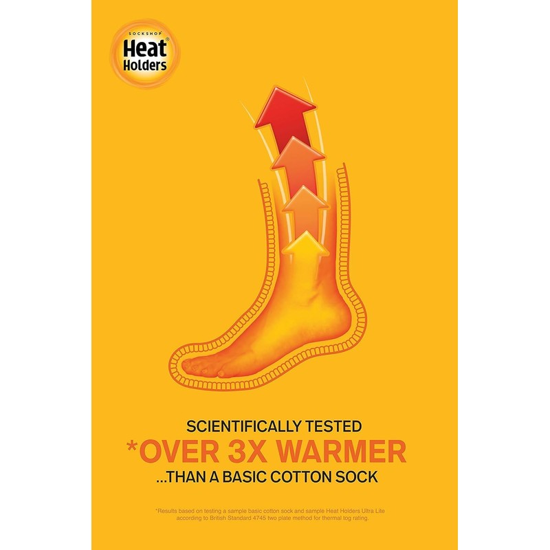 HEAT HOLDERS Ladies Ultra Lite Long Thermal Socks Black UK4-8